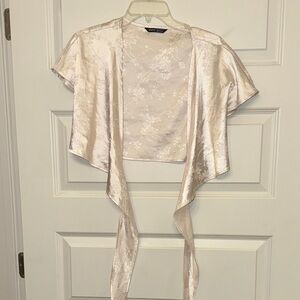 Floral Satin Tie-Front Top